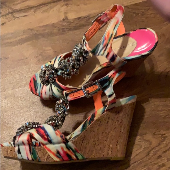 Gianni Bini Multicolor Pink Wedge 9.5 - Picture 4 of 6
